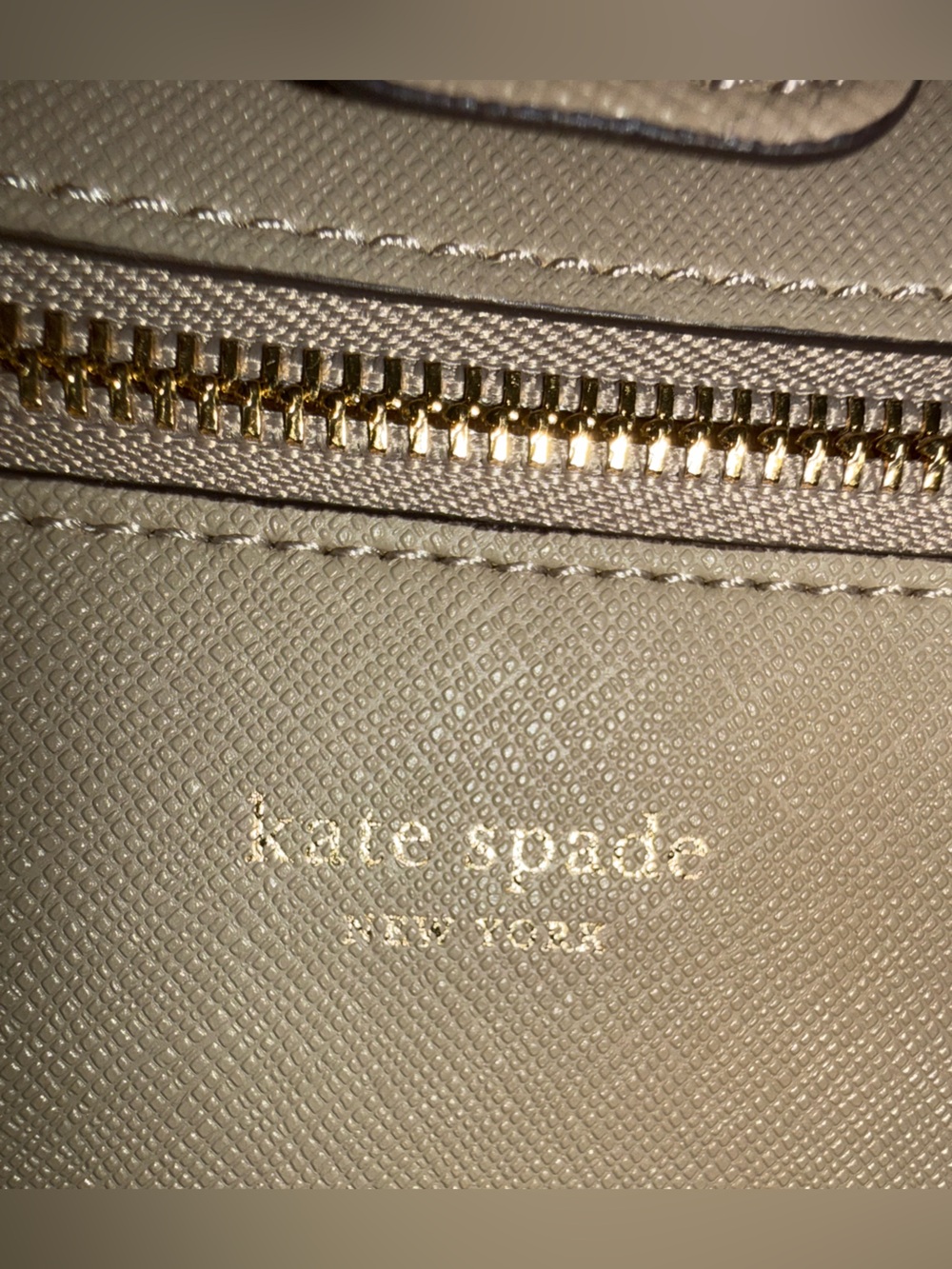 Kate Spade Serena Saffiano Leather Satchel Bag Neutral Tan Parchment Crossbody - Picture 7 of 10